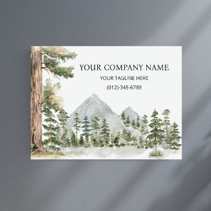 Poster Entreprise personnalisée de forêt verte aquarelle