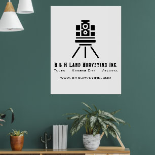 Poster Entreprises minimalistes d'arpenteur foncier