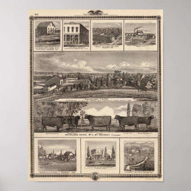 Poster Entreprises, Résidences, Comté de Cedar (Devant)