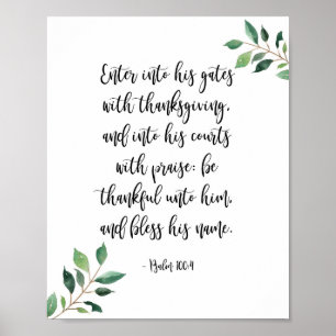 Poster Entrez Ses Portes Avec Thanksgiving Christian Prin
