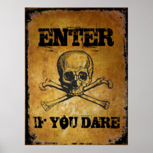 Poster Entrez si vous osez l'appui vertical de Halloween