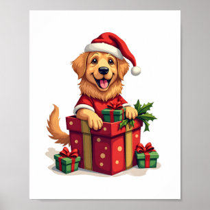 Poster Enveloppe cadeau Golden Retriever