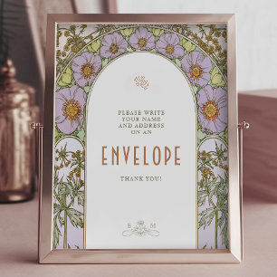 Poster Enveloppe Signale Invités Art Nouveau Vintage par