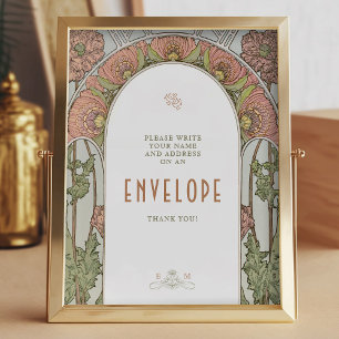 Poster Enveloppe Signale Invités Art Nouveau Vintage par 