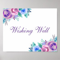 Envie d'imprimer bien mariage Fleurs bleues et vio