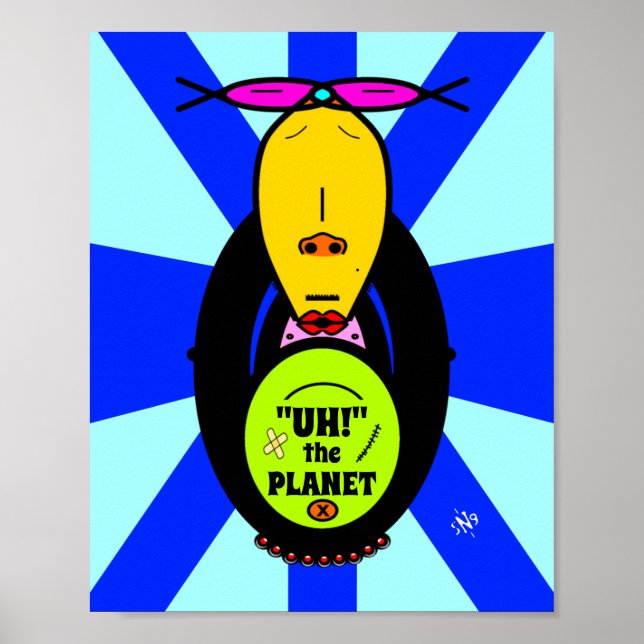 Poster Environnement et mascotte de singe v1 (Devant)