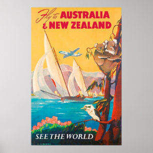 Poster Envolez-vous pour l'Australie et la Nouvelle-Zélan