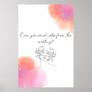 Poster Envoyer des notes Sarcastique Funny Monster Peach