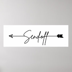 Poster Envoyer le panneau Mariage de direction de signe
