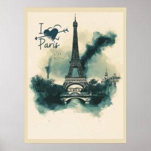 Poster Envoyez un morceau de Paris avec vous - Tour Eiffe