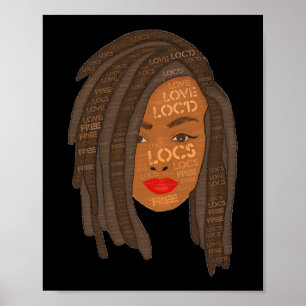 Poster Épais Locaux Black Woman Dreadlock Art