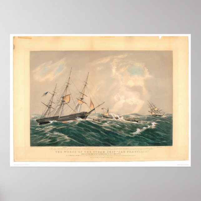 Poster Épave du navire à vapeur "San Francisco" (1877A) (Devant)