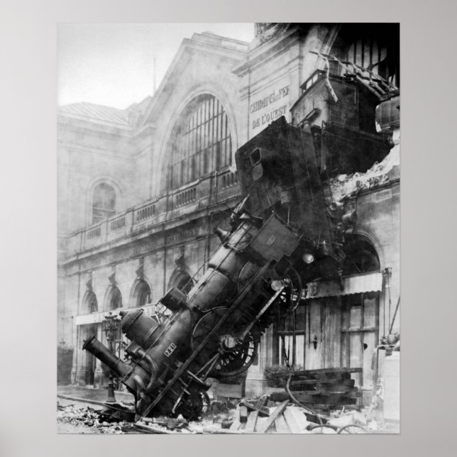 Poster Épave ferroviaire à Montparnasse (Devant)