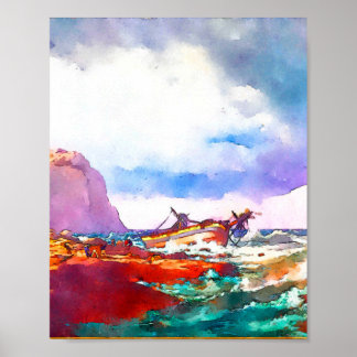 Poster Épave sur la côte norvégienne