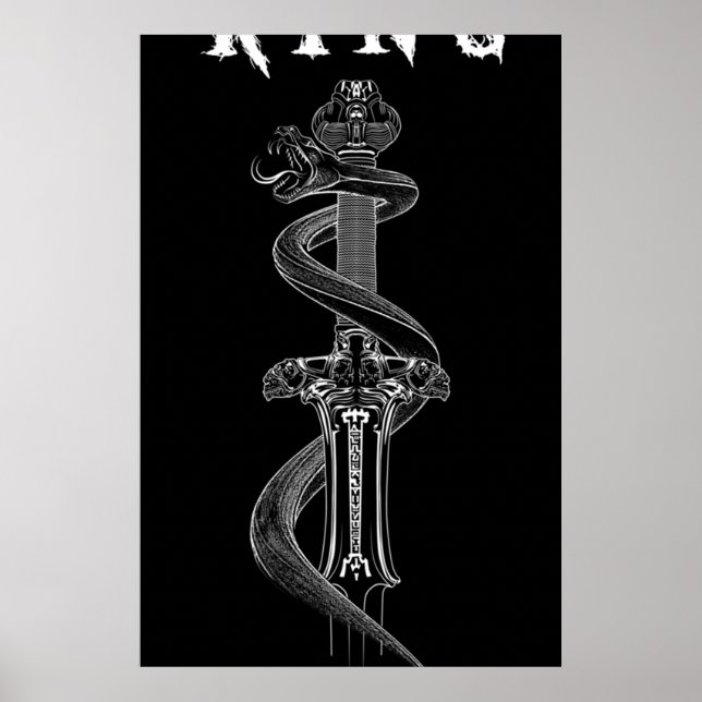 Poster Épée de conique avec serpent (Devant)