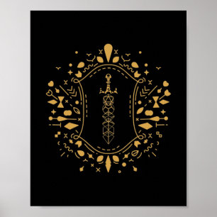 Poster Epée de dés encadrée du Paladin Tabletop RPG