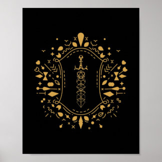 Poster Epée de dés encadrée du Paladin Tabletop RPG