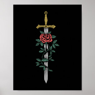 Poster Épée et Rose