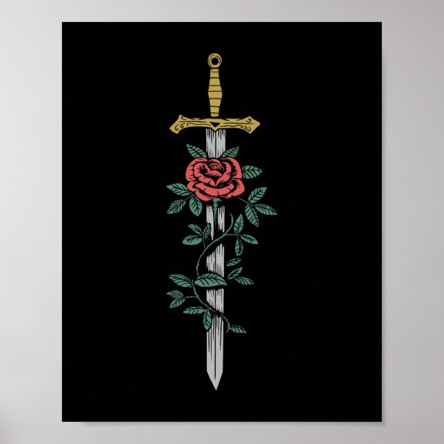 Poster Épée et Rose (Devant)