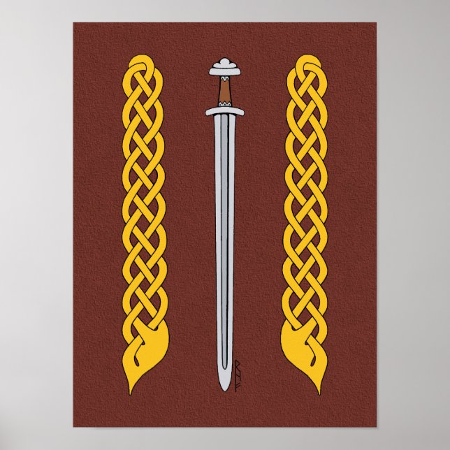 Poster Épée viking et Plaitwork (Devant)