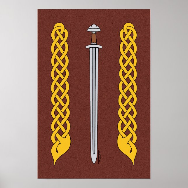 Poster Épée viking et Plaitwork (Devant)
