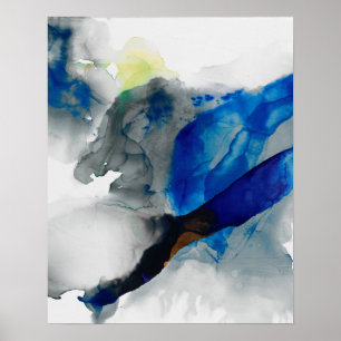 Poster Éphémère - bleu et gris