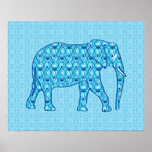 Poster Ephène de fleur de Lotus - turquoise (Devant)