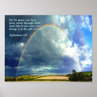 Poster Éphésiens 2:8 Arc-en-ciel
