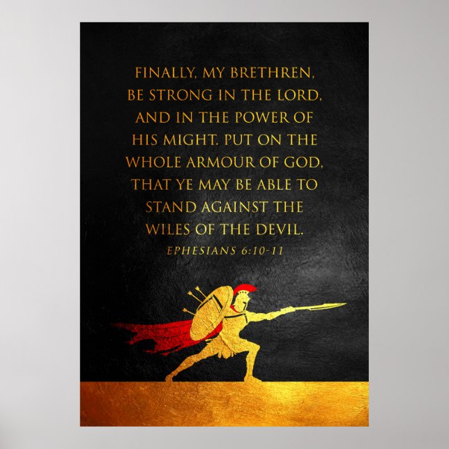 Poster Éphésiens 6:10-11 Verse de la Bible (Devant)