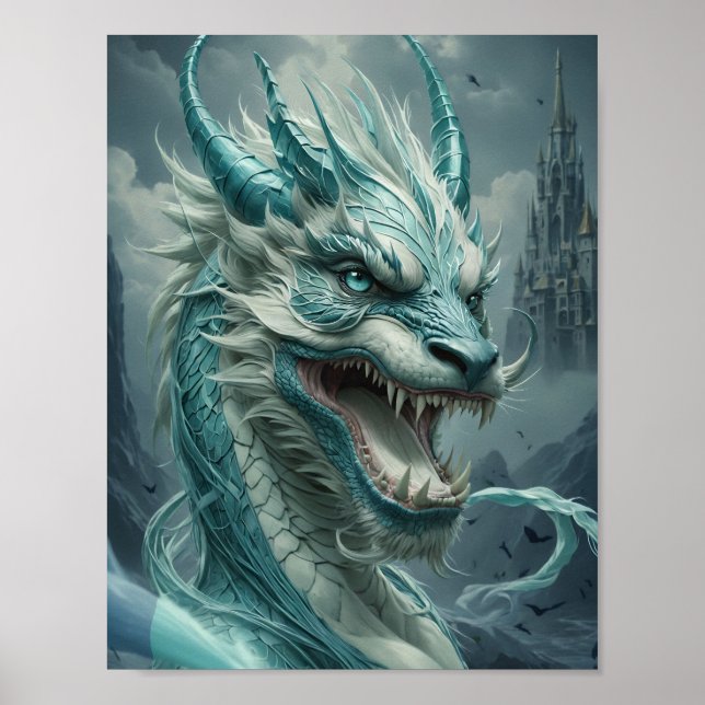 Poster Epic Blue Storm Dragon (Devant)
