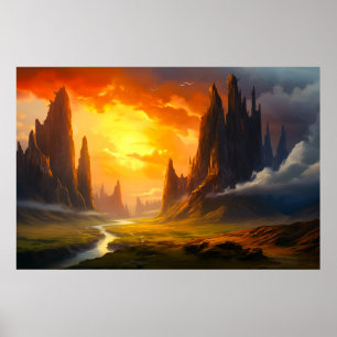 Poster Epic Rock Mountains - Imaginaire Art