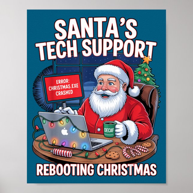 Poster Epic Santa Rebooting Support s Tech (Devant)