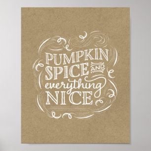 Poster Épice citrouille Automne Thanksgiving Art Imprimer