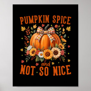 Poster Épice de citrouille et pas si drôle automne heureu