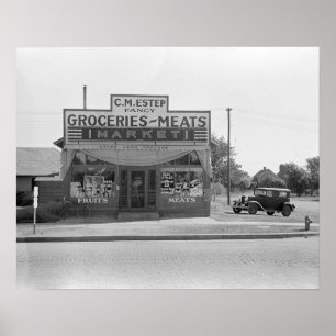 Poster Épicerie, 1938. Photo vintage