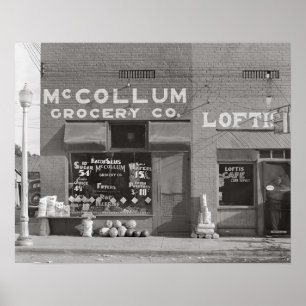 Poster Épicerie de petite ville, 1935. Photo vintage
