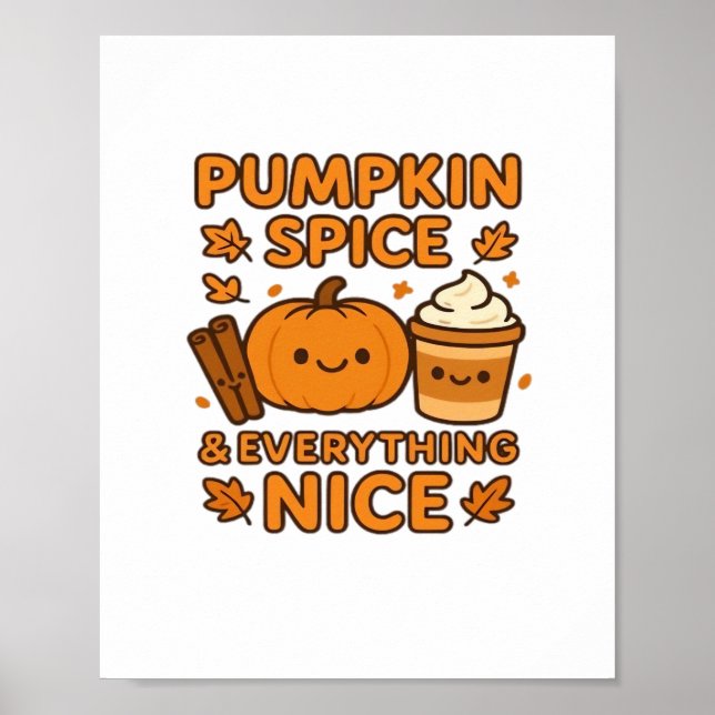 Poster Épices citrouilles & Tout Nice - Automne Chaud aut (Devant)