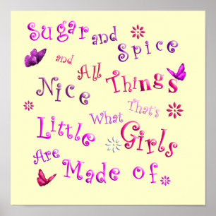 Poster Épices de sucre Toutes les choses Nice mignonne Po