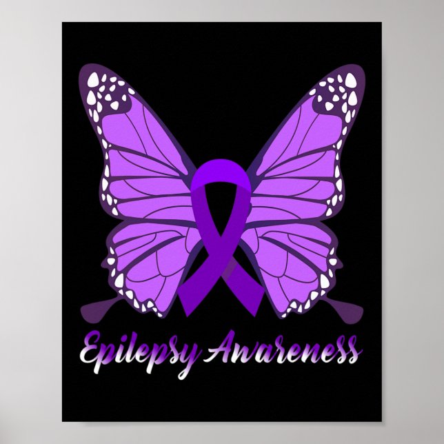 Poster Epileps de ruban violet de papillon de sensibilisa (Devant)