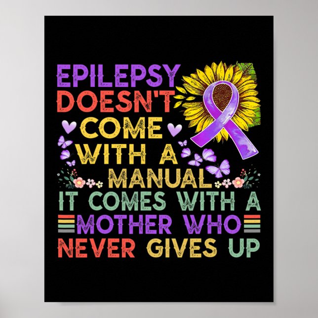 Poster Epilepsie conscience tournesol guerrier pourpre vi (Devant)