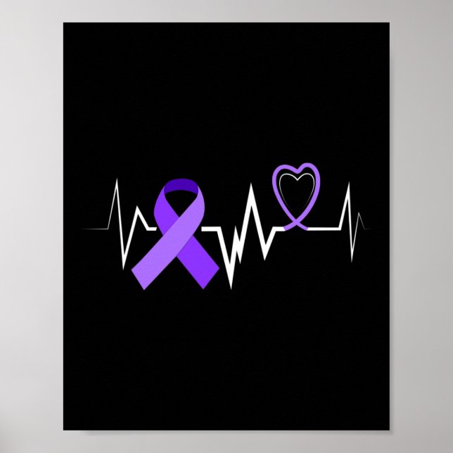 Poster Épilepsie du ruban de coeur Épilepsie Trouble (Devant)