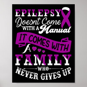 Poster Epilepsie Guerrier pourpre Ribbon Epilepsie Sensib