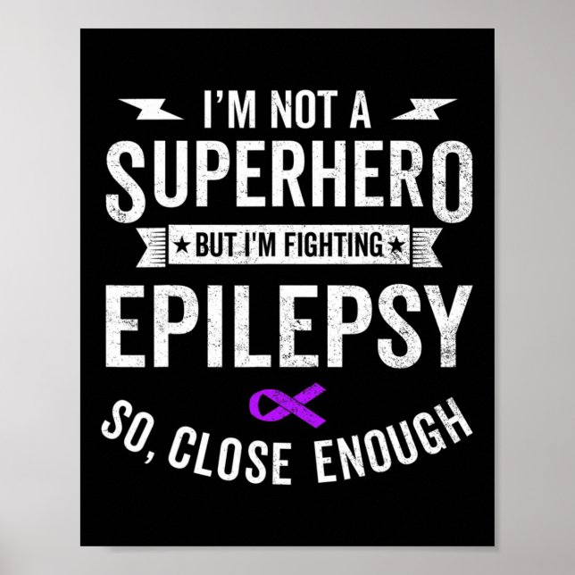 Poster Epilepsie Guerrier Survivant Soutien de sensibilis (Devant)