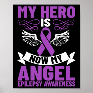 Poster Epilepsie Ruban Mon héros est maintenant mon ange 