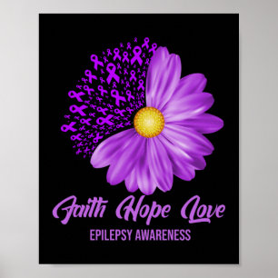 Poster Epilepsie Sensibilisation Foi Espoir Amour Fleur R