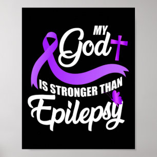 Poster Épilepsie Sensibilisation Ruban Mon Dieu Est Plus 