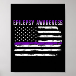 Poster Epilepsy Awareness USA Drapeau American Epilepsy S