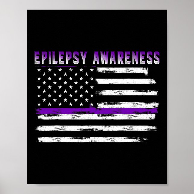 Poster Epilepsy Awareness USA Drapeau American Epilepsy S (Devant)