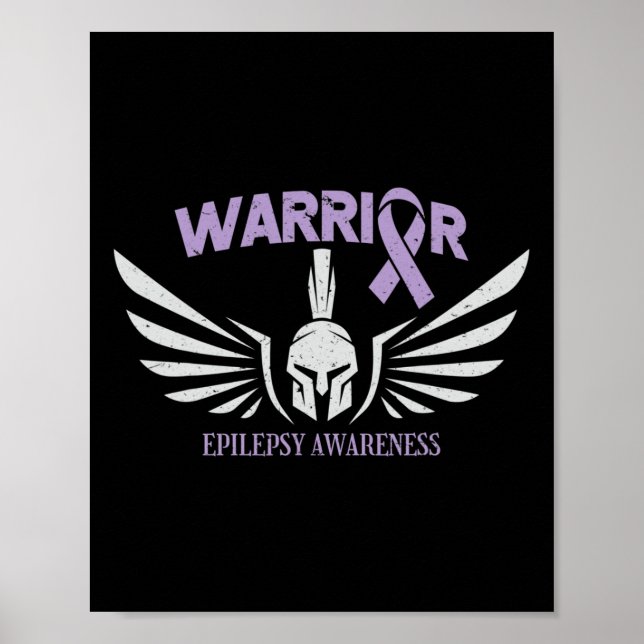 Poster Epilepsy Awareness Warrior Ribbon  (Devant)