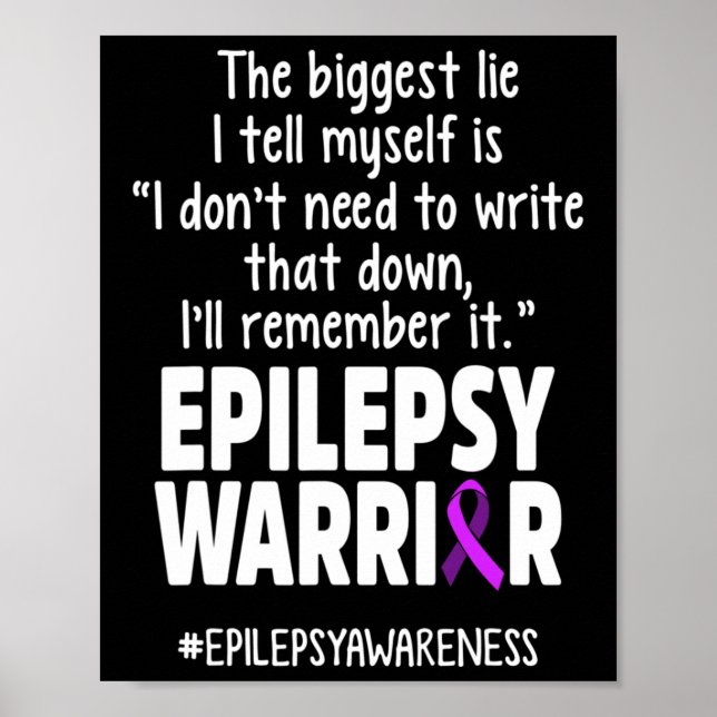 Poster Epilepsy Awareness Write It Epileptic Warrior Surv (Devant)